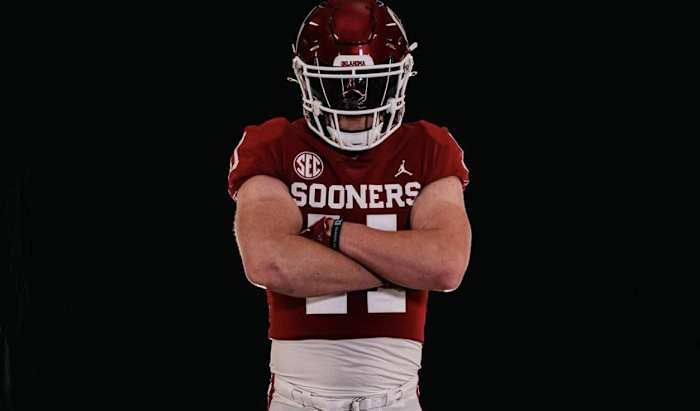 2025 LB Luke Metz during an unofficial visit to Oklahoma. (Photo courtesy of Luke Metz)